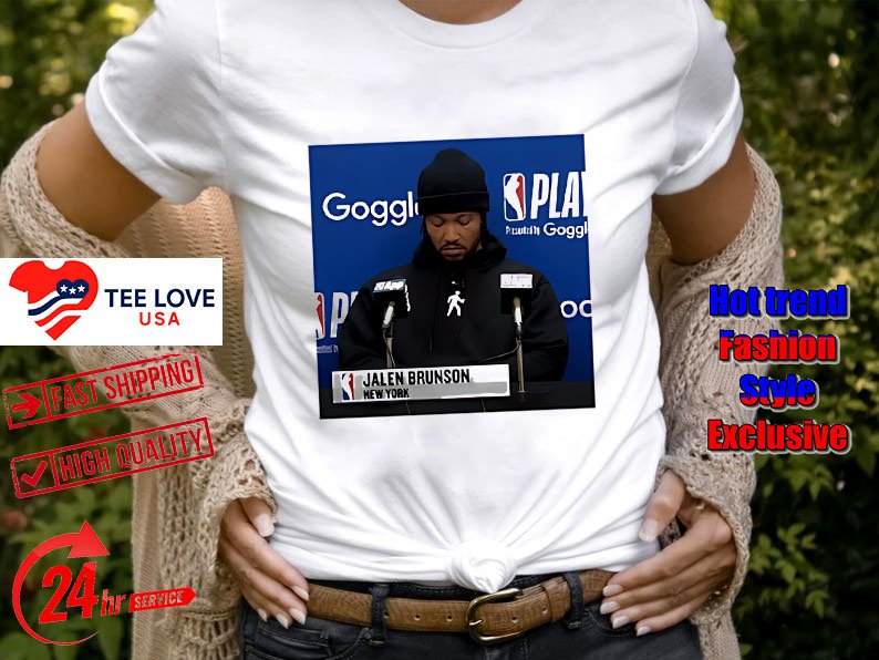 Jalen Brunson Press Conference shirt women-white-t-shirt Jalen Brunson Press Conference Shirt Women White T Shirt