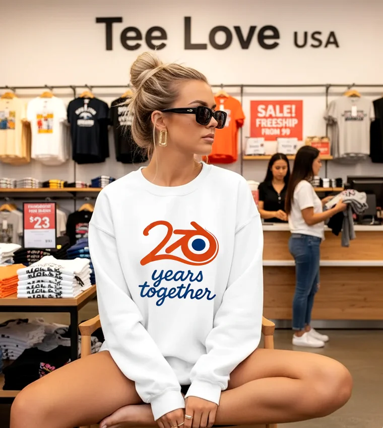 20 Years Together - white-sweatshirt 20 Years Together White Sweatshirt