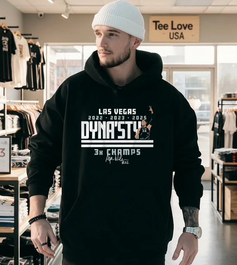 A Ja Wilson Dyna Sty 3X Champs - hoodie-black A Ja Wilson Dyna Sty 3X Champs Hoodie Black