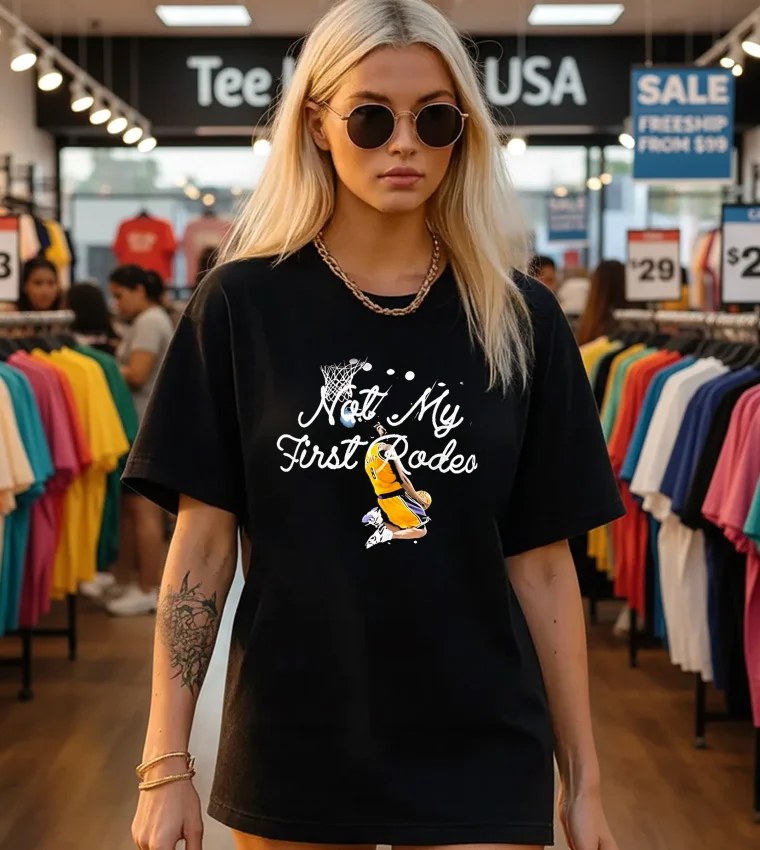 Aaron Rodgers Kobe Bryant Not My First Rodeo - black-t-shirt Aaron Rodgers Kobe Bryant Not My First Rodeo Black T Shirt