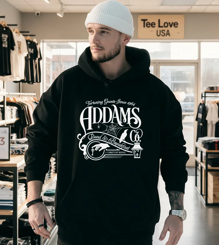 Addams Dead And Breakfast Wednesday - hoodie-black Addams Dead And Breakfast Wednesday Hoodie Black