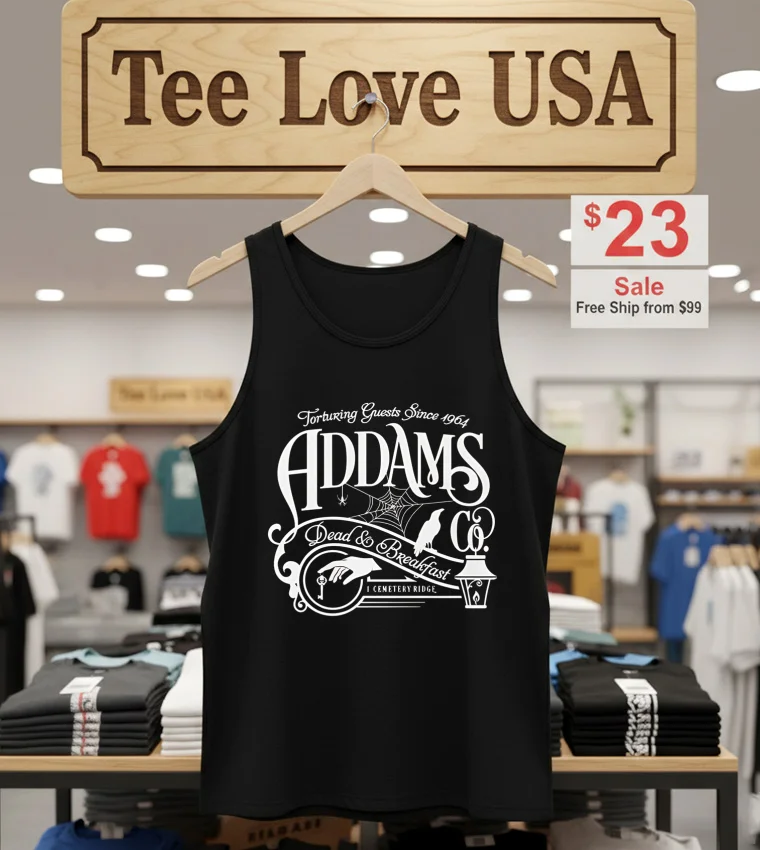 Addams Dead And Breakfast Wednesday - tank-top-black Addams Dead And Breakfast Wednesday Tank Top Black