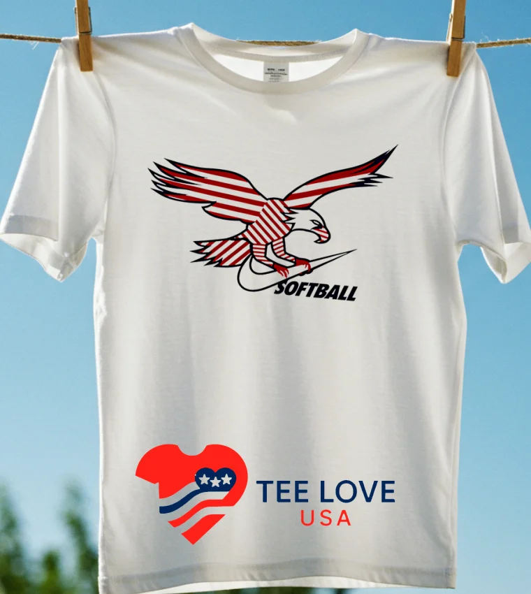American Eagle Swoosh Softball - white-shirt American Eagle Swoosh Softball White Shirt