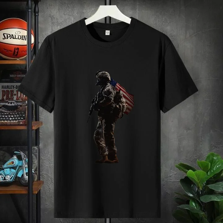 American Patriot Flag Black Shirt