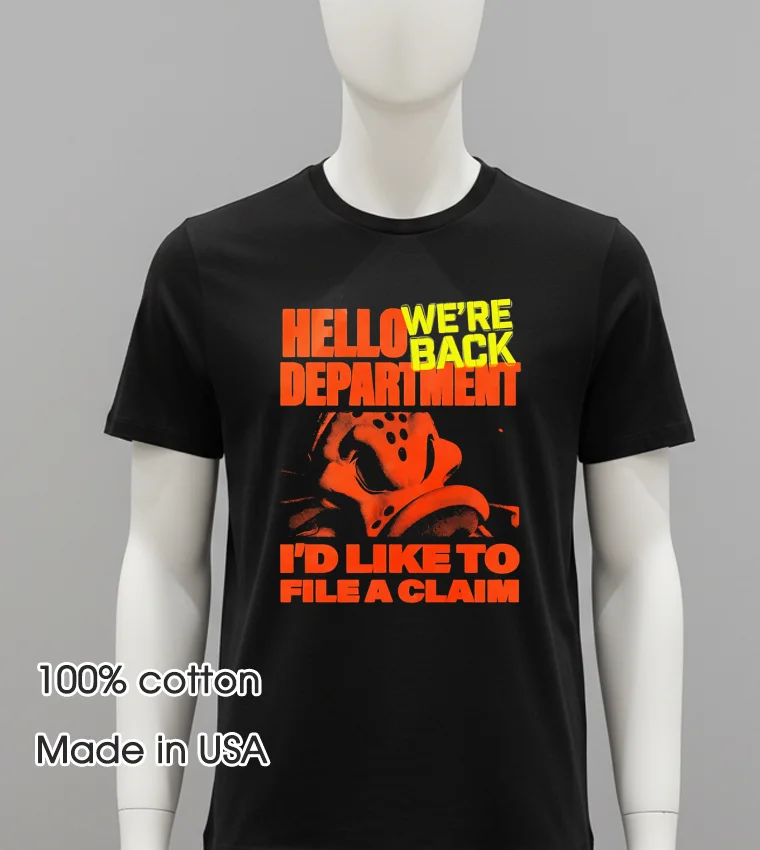 Anaheim Ducks We Re Back Hello Department I D Like To File A Claim - balck-shirt Anaheim Ducks We Re Back Hello Department I D Like To File A Claim Balck Shirt