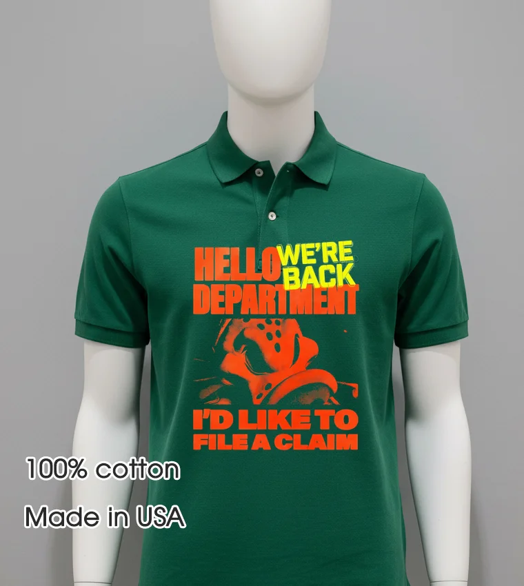 Anaheim Ducks We Re Back Hello Department I D Like To File A Claim Green Shirt