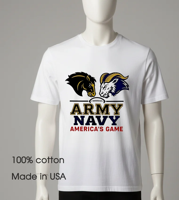 Army Vs Navy America’s Game Logo - white-t-shirt Army Vs Navy Americas Game Logo White T Shirt