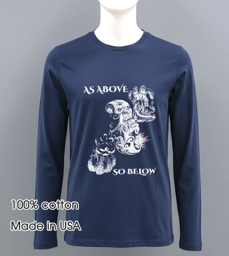 As Above So Below Skull Navy Shirt