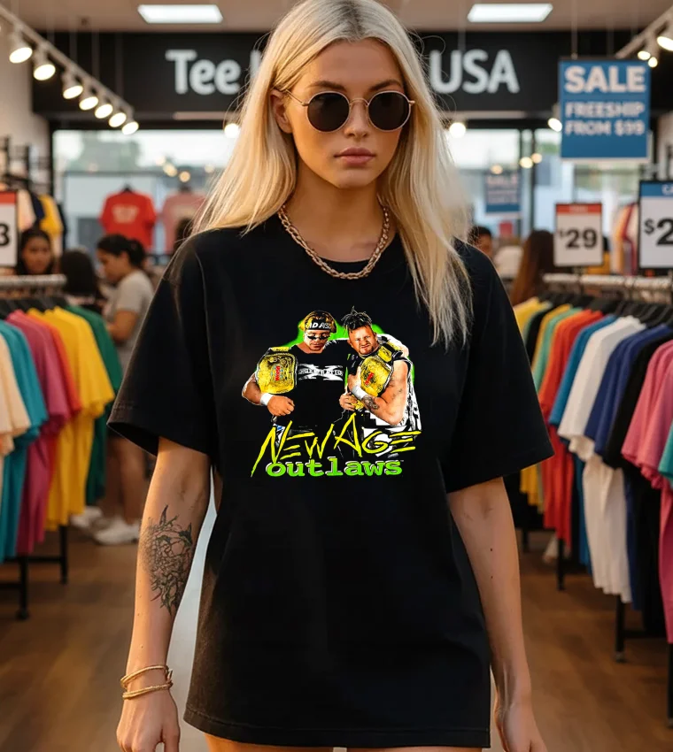 B.a.d.a.s.s. New Age Outlaws - black-t-shirt B.a.d.a.s.s. New Age Outlaws Black T Shirt
