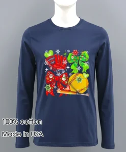 Baseball Christmas Coquette Lovely Bow Tie Snowing shirt