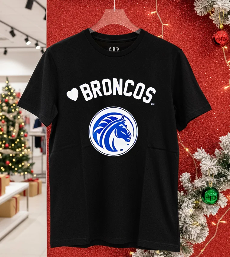 Big Boy Broncos Football Logo Balck Shirt