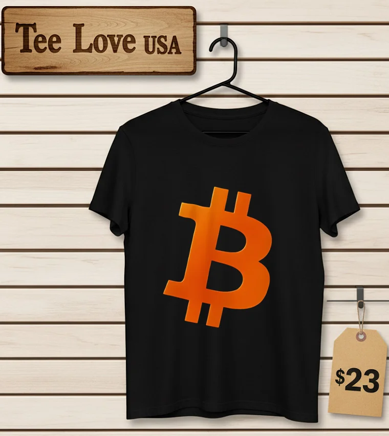 Bitcoin Cosmic Orange Color Logo - men-t-shirt Bitcoin Cosmic Orange Color Logo Men T Shirt