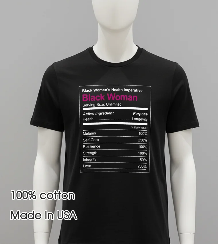 Black Woman Ingredients Balck Shirt