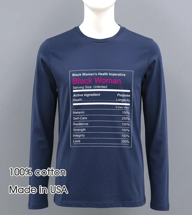 Black Woman Ingredients Navy Shirt