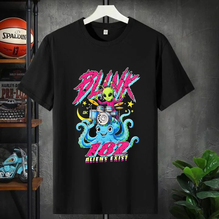 Blink 182 Aliens Exist - black-shirt Blink 182 Aliens Exist Black Shirt