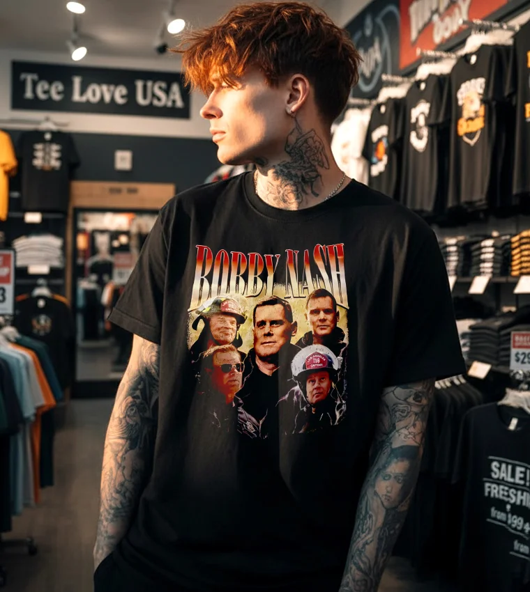 Bobby Nash Lafd 9 1 1 Movies Graphic T S - black t-shirt Bobby Nash Lafd 9 1 1 Movies Graphic T S Black T Shirt