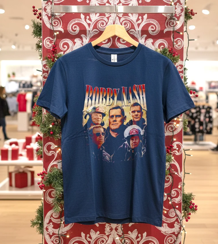 Bobby Nash Lafd 9 1 1 Movies Graphic T S - navy-shirt Bobby Nash Lafd 9 1 1 Movies Graphic T S Navy Shirt