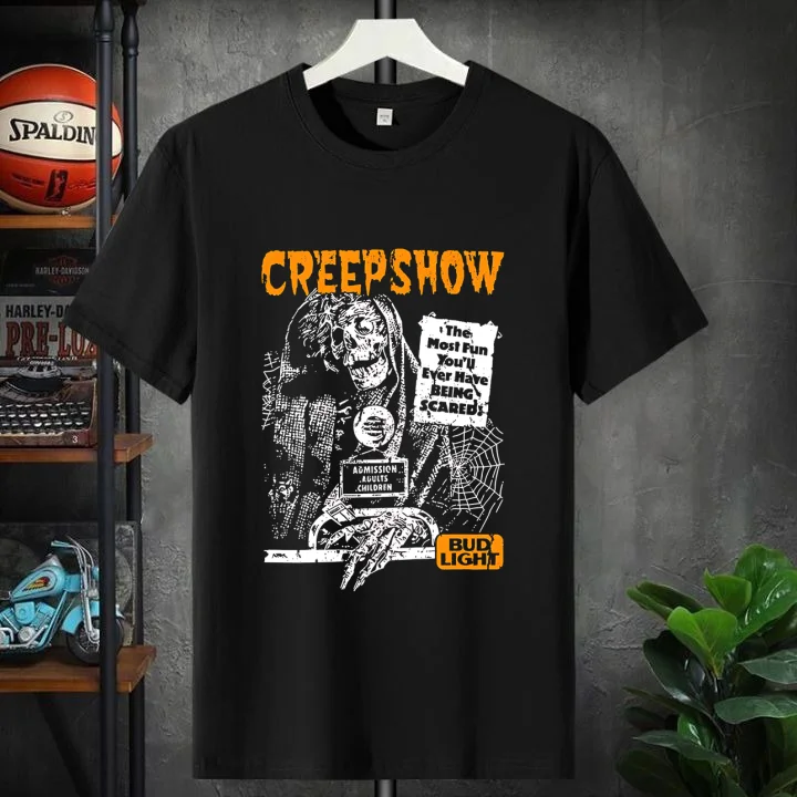 Bud Light Creepshow The Most Fun You Ll Ever Have Being Scared Mashup Grim Reaper Halloween Black Shirt