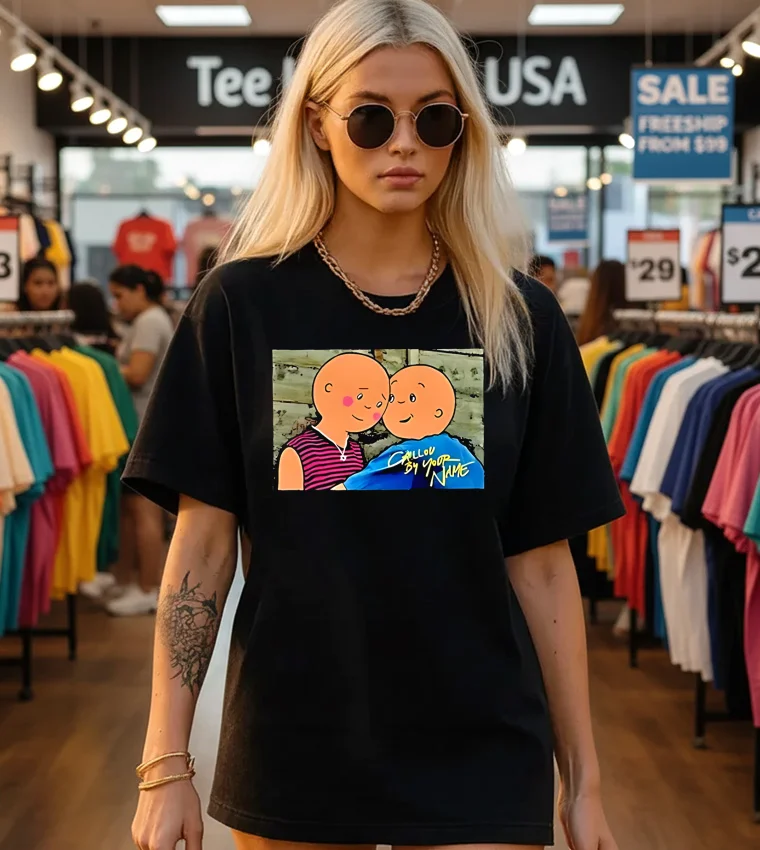 Caillou By Your Name - black-t-shirt Caillou By Your Name Black T Shirt