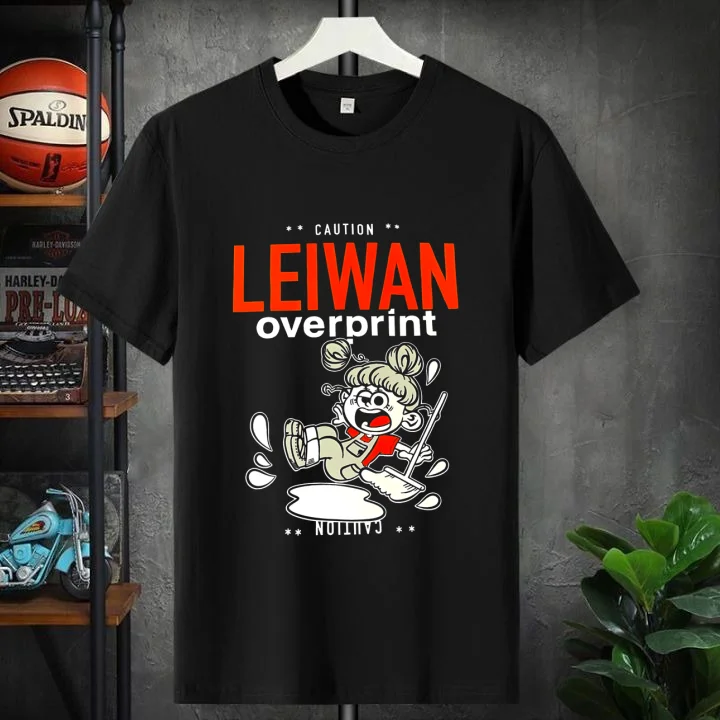 Caution Leiwan × Over Print - black-shirt Caution Leiwan × Over Print Black Shirt