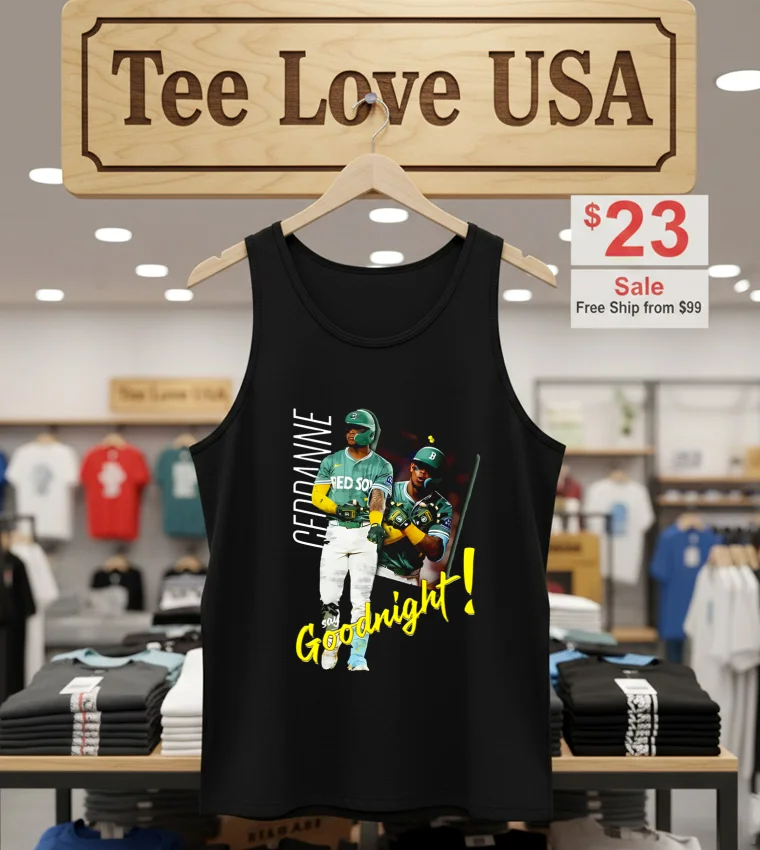 Ceddanne Say Goodnight Boston Red Sox Player - tank-top-black Ceddanne Say Goodnight Boston Red Sox Player Tank Top Black