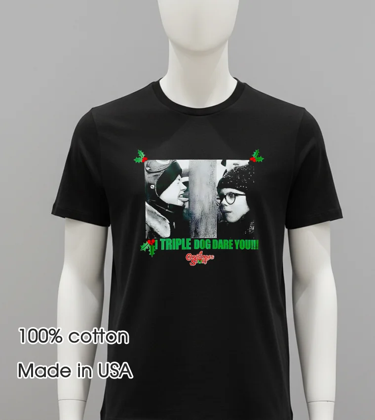 Christmas Story I Triple Dare You Vintage - balck-shirt Christmas Story I Triple Dare You Vintage Balck Shirt