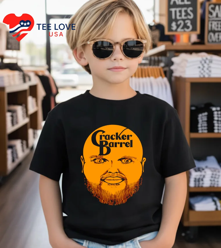 Cracker Barrel Spooky Man Face Logo Foodie - kids-black Cracker Barrel Spooky Man Face Logo Foodie Kids Black