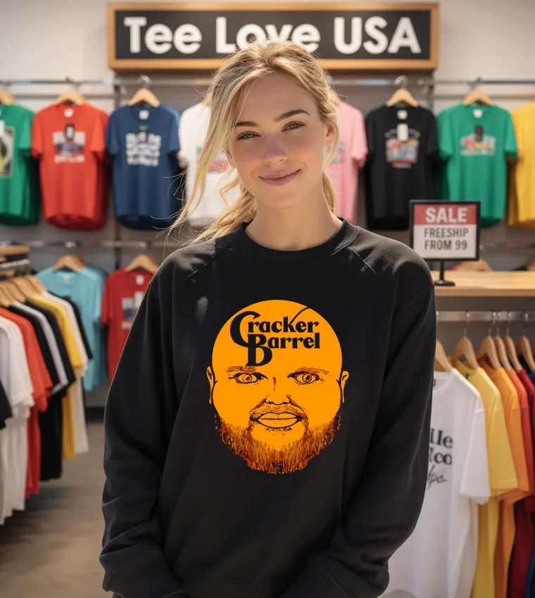 Cracker Barrel Spooky Man Face Logo Foodie - sweatshirt Cracker Barrel Spooky Man Face Logo Foodie Sweatshirt