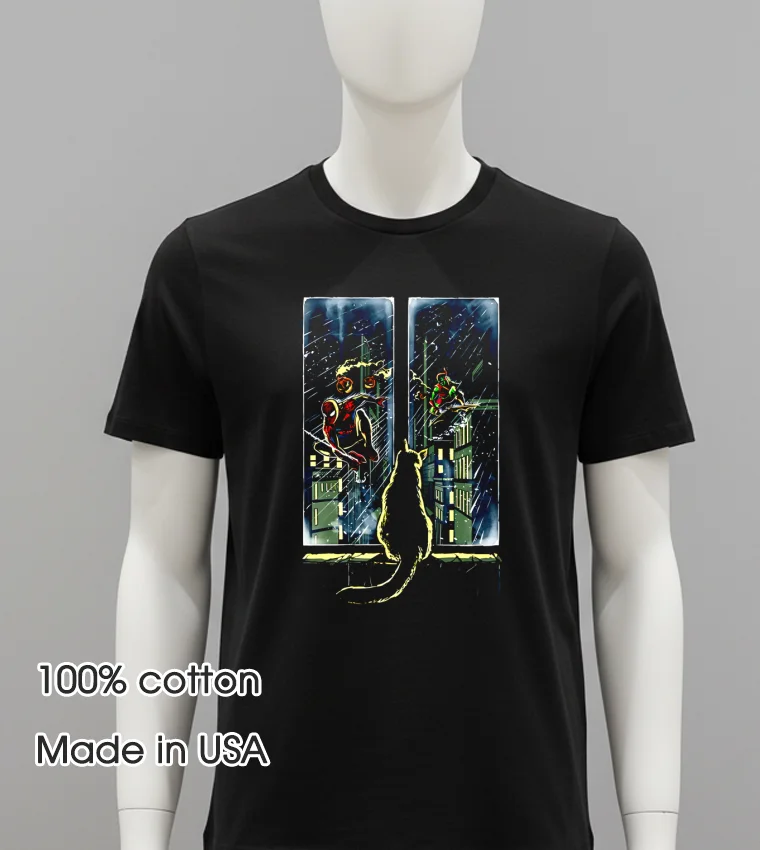 Curious Cat Superheroes Option Balck Shirt