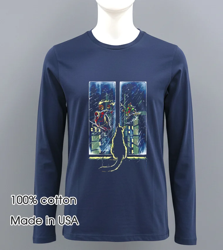 Curious Cat Superheroes Option Navy Shirt