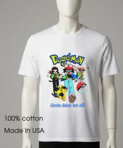Dogemon Gotta fetch em all funny cartoon shirt