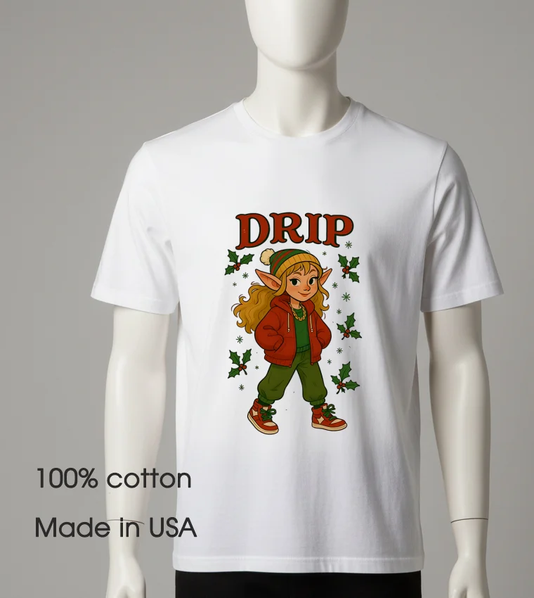 Drip Christmas White T Shirt