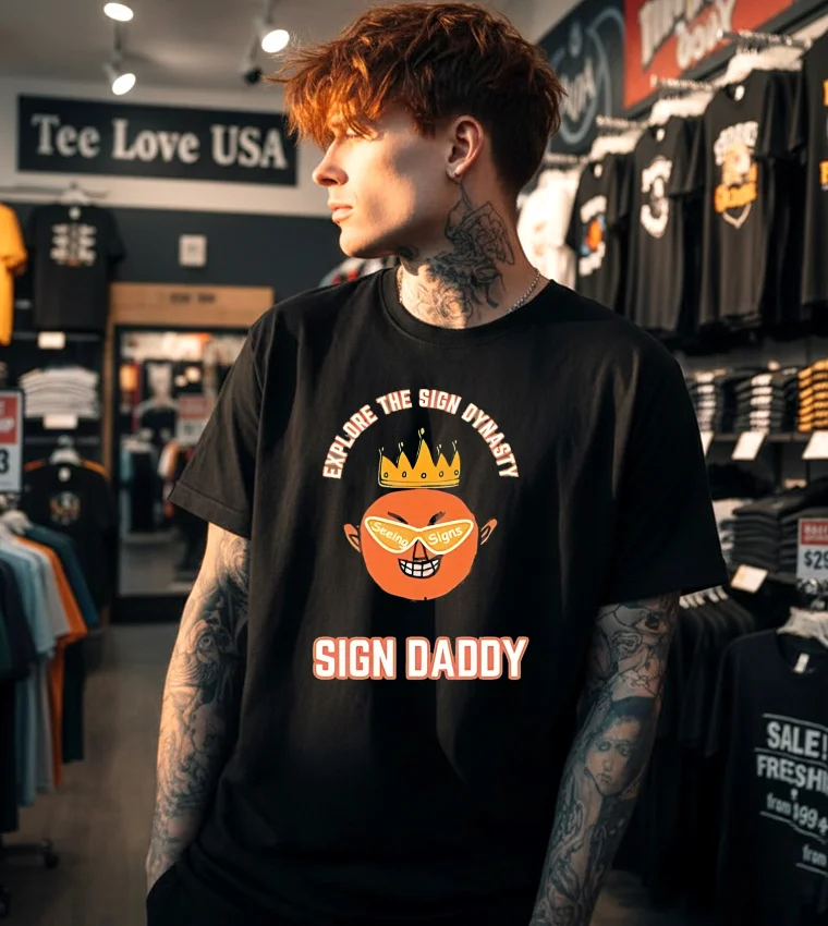 Explore The Sign Dynasty Seeing Signs Sign Daddy - black t-shirt Explore The Sign Dynasty Seeing Signs Sign Daddy Black T Shirt