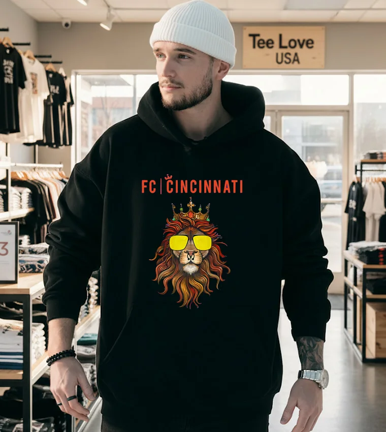 Fc Cincinnati Lion Graphic - hoodie-black Fc Cincinnati Lion Graphic Hoodie Black