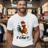 Funny Chicken F Caw F Rooster Cute Mens White T Shirt