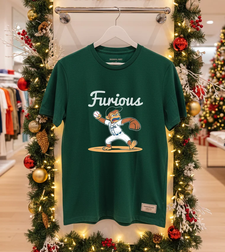 Furious Seattle Mariners Mascot - green-shirt Furious Seattle Mariners Mascot Green Shirt