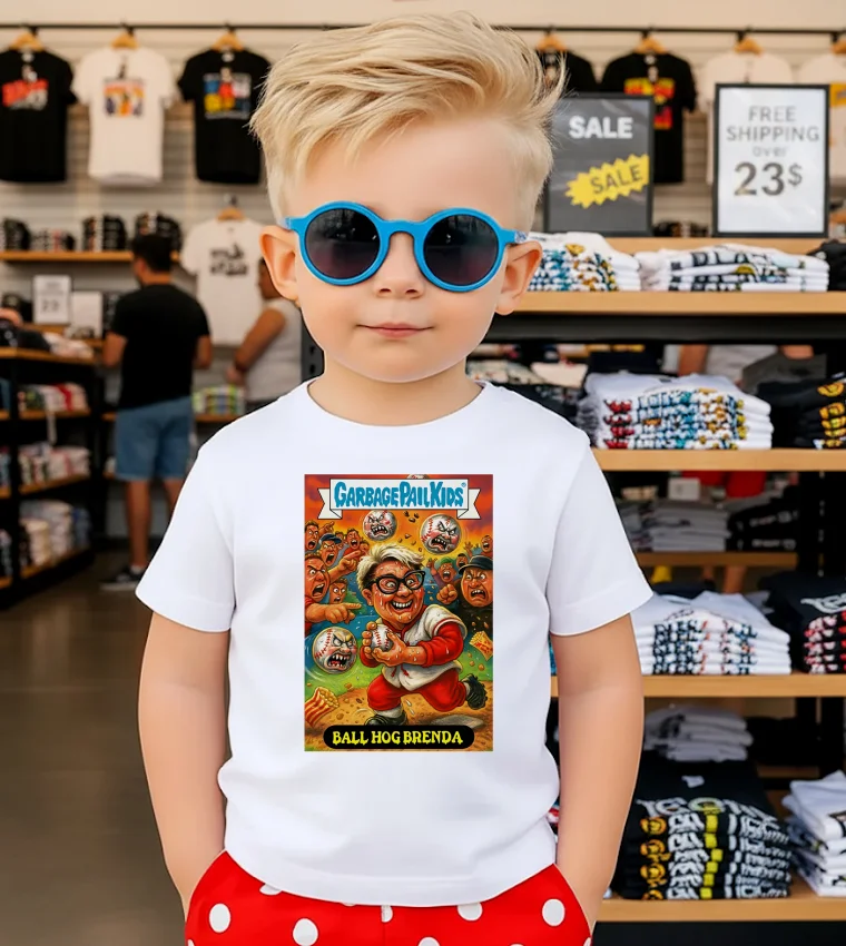 Garbage Pail Kids Ball Hog Brenda Baseball Player Card - kids-t-shirt Garbage Pail Kids Ball Hog Brenda Baseball Player Card Kids T Shirt