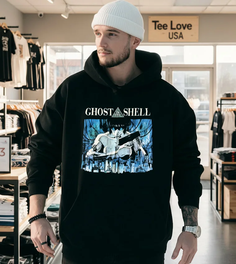 Ghost In The Shell Anime Poster - hoodie-black Ghost In The Shell Anime Poster Hoodie Black