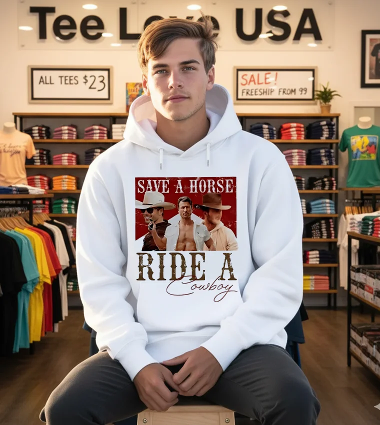 Glen Powell Save A Horse Ride A Cowboy Marlboro Parody - white-hoodie Glen Powell Save A Horse Ride A Cowboy Marlboro Parody White Hoodie