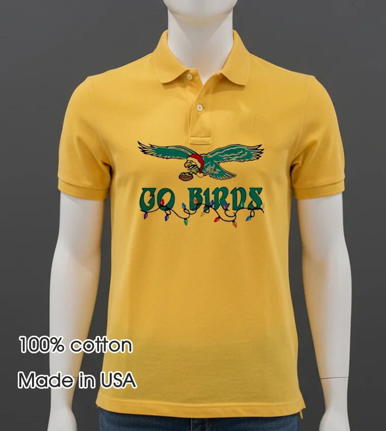 Go Birds Christmas Philadelphia Eagles Vintage - yellow-t-shirt Go Birds Christmas Philadelphia Eagles Vintage Yellow T Shirt