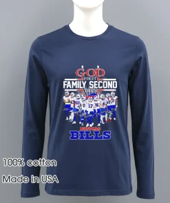 God First Family Second Then Buffalo Bills Team Player Signature shirt