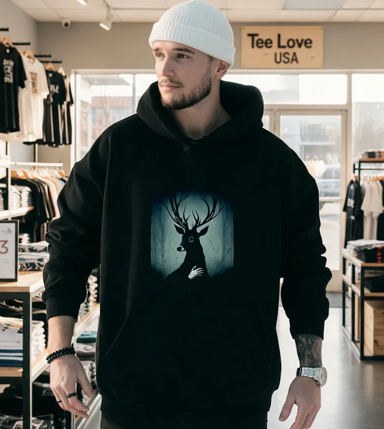 Gothic Deer Priest Classic - hoodie-black Gothic Deer Priest Classic Hoodie Black