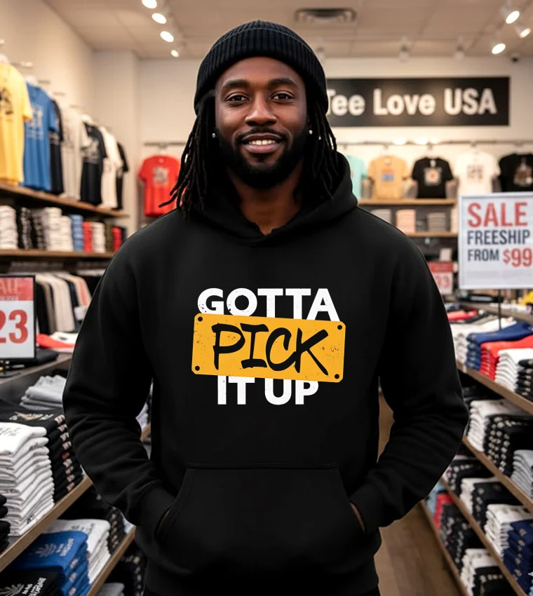 Gotta Pick It Up The Challenge - black-hoodie Gotta Pick It Up The Challenge Black Hoodie