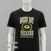 Green Bay Packers Boys Green Stitched Up Retro Balck Shirt