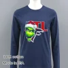 Grinch Peeking Through Atlanta Falcons Christmas Holiday Navy Shirt
