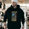 Guardplayer Blue Octopus Tentacle Skull Retro Hoodie Black