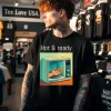 Hot & Ready Hand In Microwave Funny Meme Black T Shirt