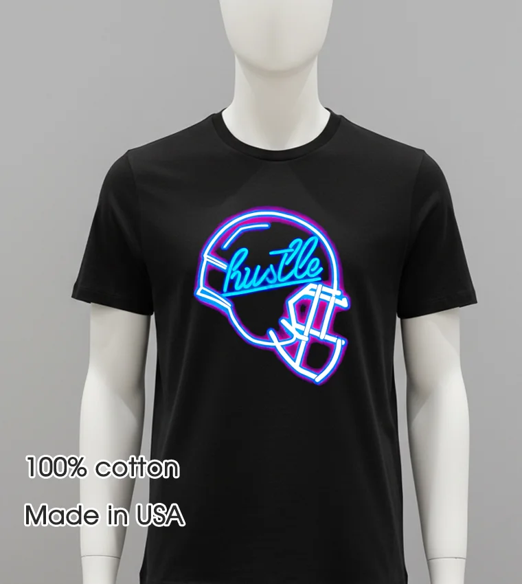 Hustle Helmet Neon Balck Shirt