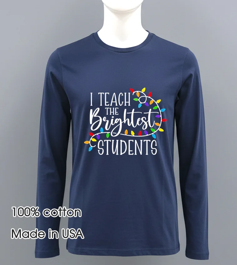 I Teach Brightest Students Lights Navy Shirt