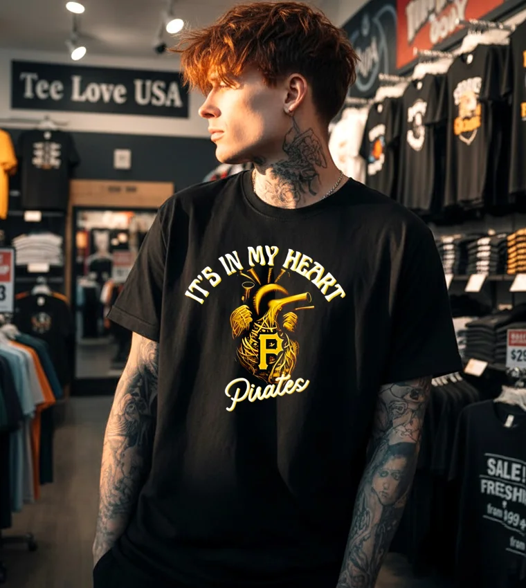 It S In My Heart Pittsburgh Pirates - black t-shirt It S In My Heart Pittsburgh Pirates Black T Shirt